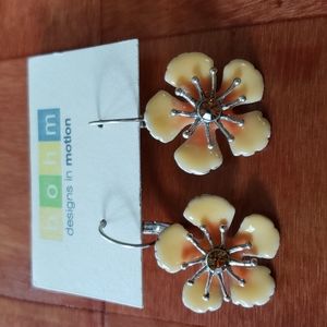 Bohm Yellow Enamel Pierced Earrings
